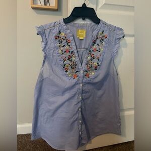Anthropologie✨Maeve Blue Blouse